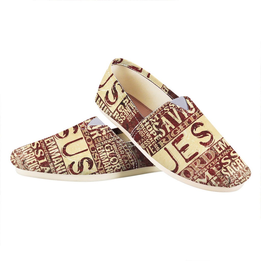 Jesus Religious Words Print Casual Shoes