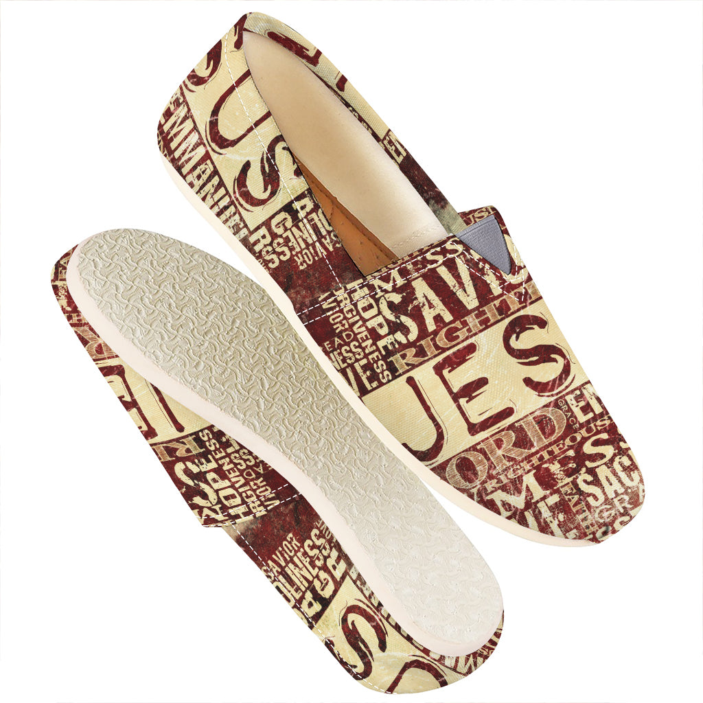 Jesus Religious Words Print Casual Shoes