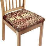 Jesus Religious Words Print Chair Cushion Cover