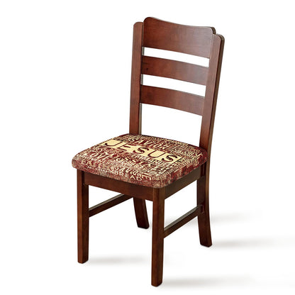 Jesus Religious Words Print Chair Cushion Cover