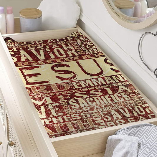 Jesus Religious Words Print Changing Pad Cover