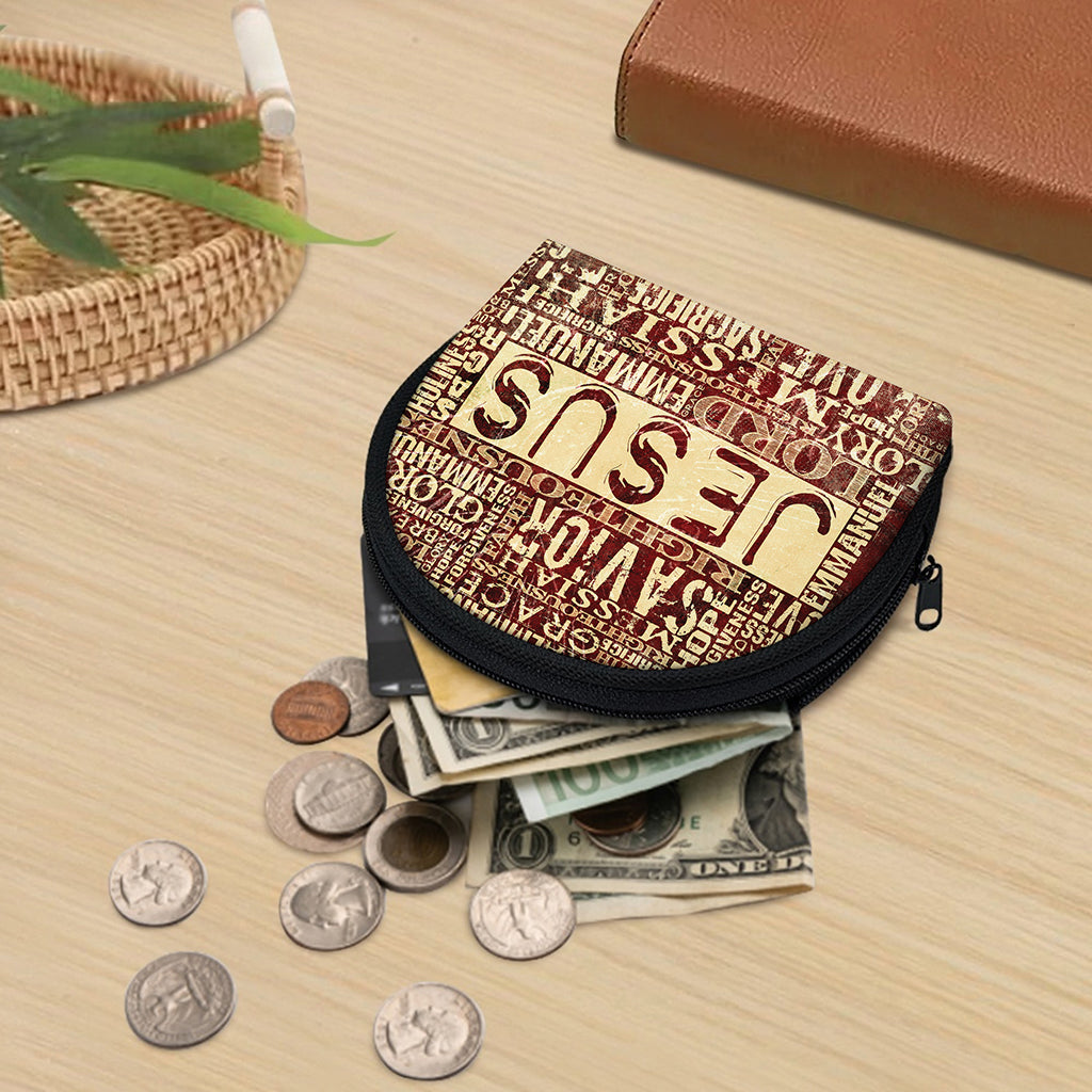 Jesus Religious Words Print Coin Purse
