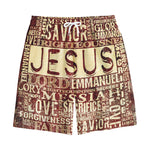 Jesus Religious Words Print Cotton Shorts