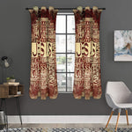 Jesus Religious Words Print Curtain