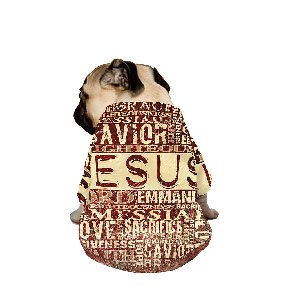 Jesus Religious Words Print Dog Zip Up Jacket