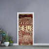 Jesus Religious Words Print Door Sticker