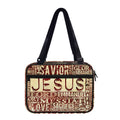 Jesus Religious Words Print Double Strap Bible Bag