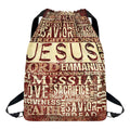 Jesus Religious Words Print Drawstring Backpack