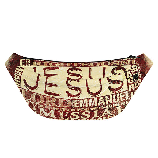 Jesus Religious Words Print Fanny Pack