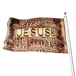 Jesus Religious Words Print Flag