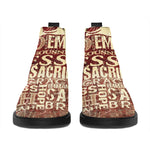 Jesus Religious Words Print Flat Ankle Boots