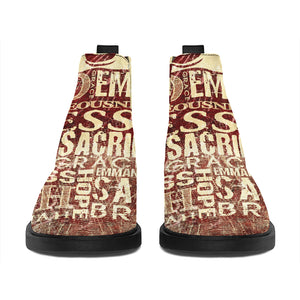 Jesus Religious Words Print Flat Ankle Boots