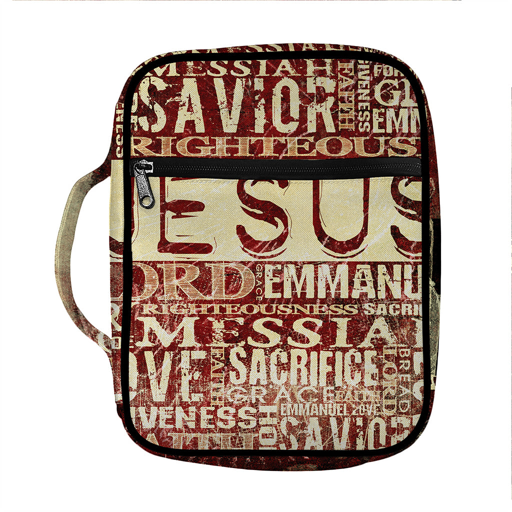 Jesus Religious Words Print Front Pocket Bible Bag