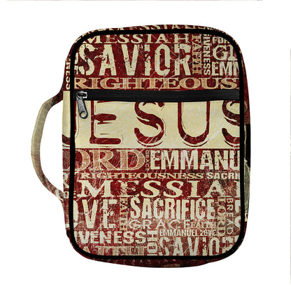 Jesus Religious Words Print Front Pocket Bible Bag