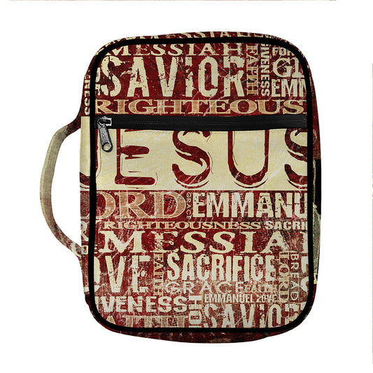 Jesus Religious Words Print Front Pocket Bible Bag