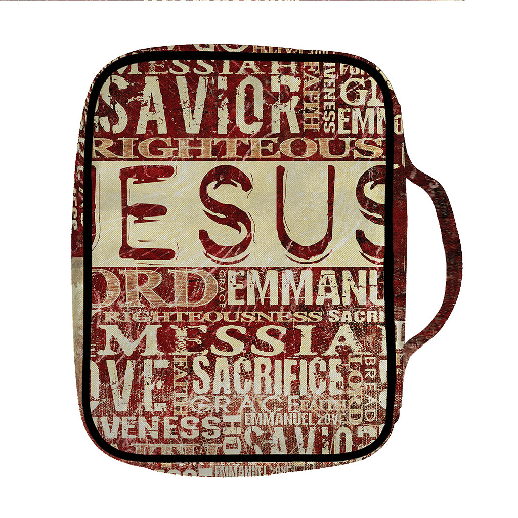 Jesus Religious Words Print Front Pocket Bible Bag