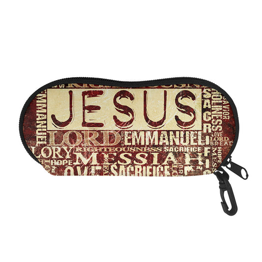 Jesus Religious Words Print Glasses Case