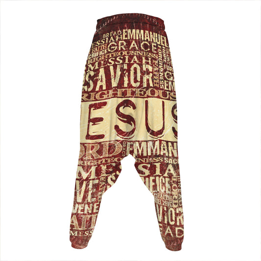 Jesus Religious Words Print Hammer Pants