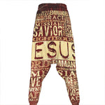 Jesus Religious Words Print Hammer Pants