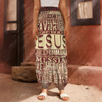 Jesus Religious Words Print Harem Pants