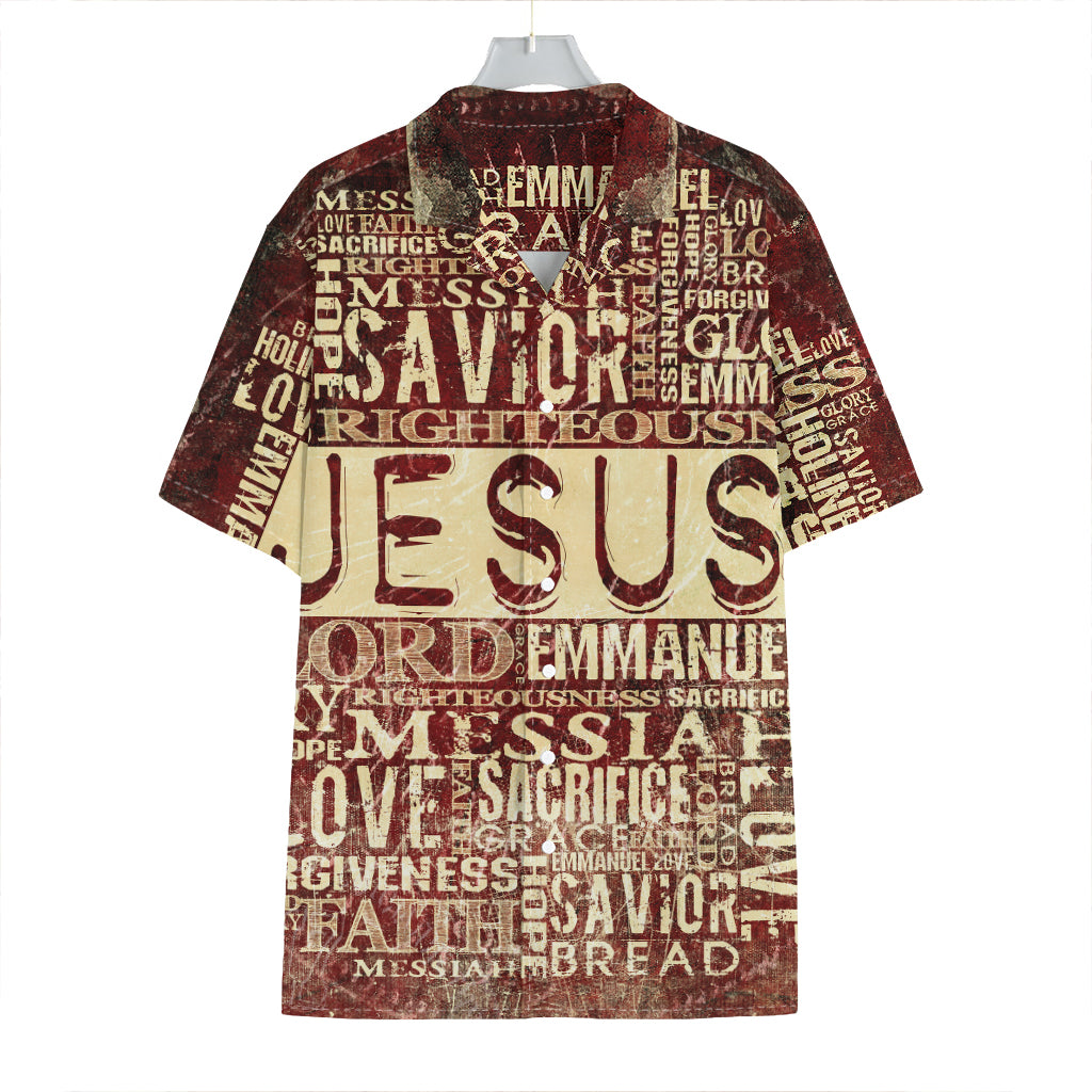 Jesus Religious Words Print Hawaiian Shirt