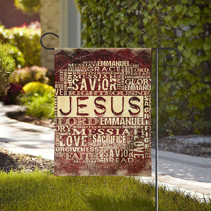 Jesus Religious Words Print House Flag