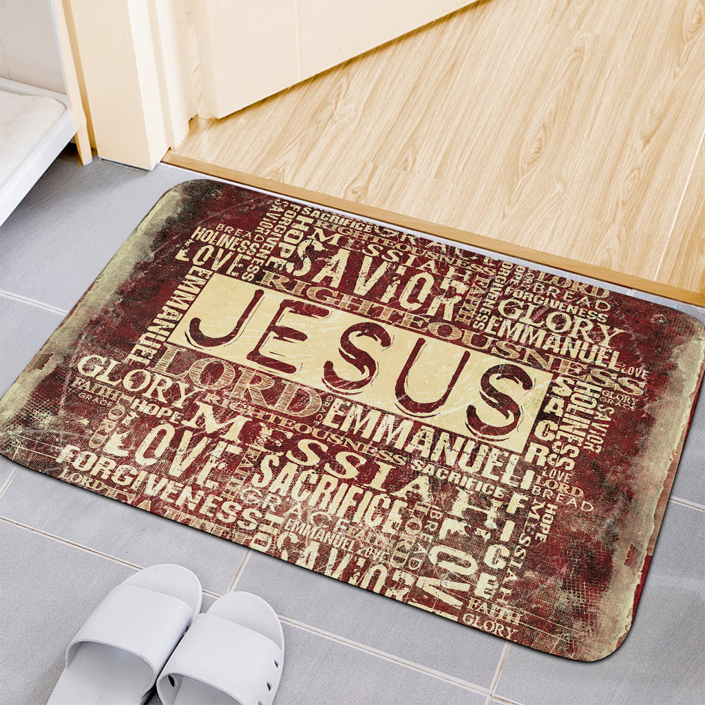 Jesus Religious Words Print Indoor Door Mat