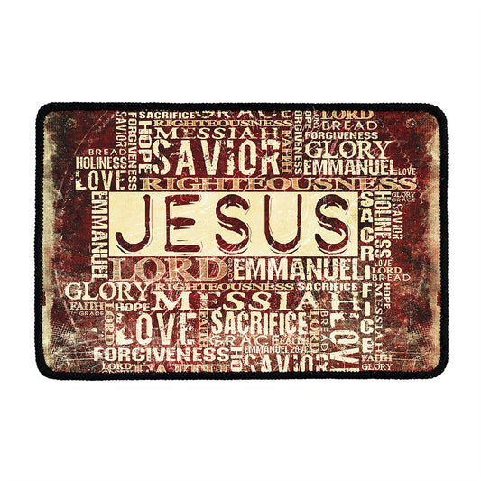 Jesus Religious Words Print Kitchen Mat