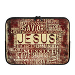 Jesus Religious Words Print Laptop Sleeve
