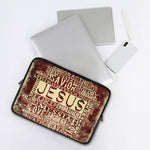 Jesus Religious Words Print Laptop Sleeve