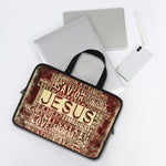 Jesus Religious Words Print Laptop Sleeve With Handle