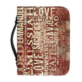 Jesus Religious Words Print Leather Bible Cover