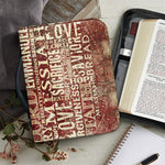 Jesus Religious Words Print Leather Bible Cover