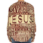 Jesus Religious Words Print Long Sleeve Baseball Jersey