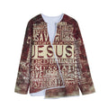 Jesus Religious Words Print Long Sleeve Short Coat