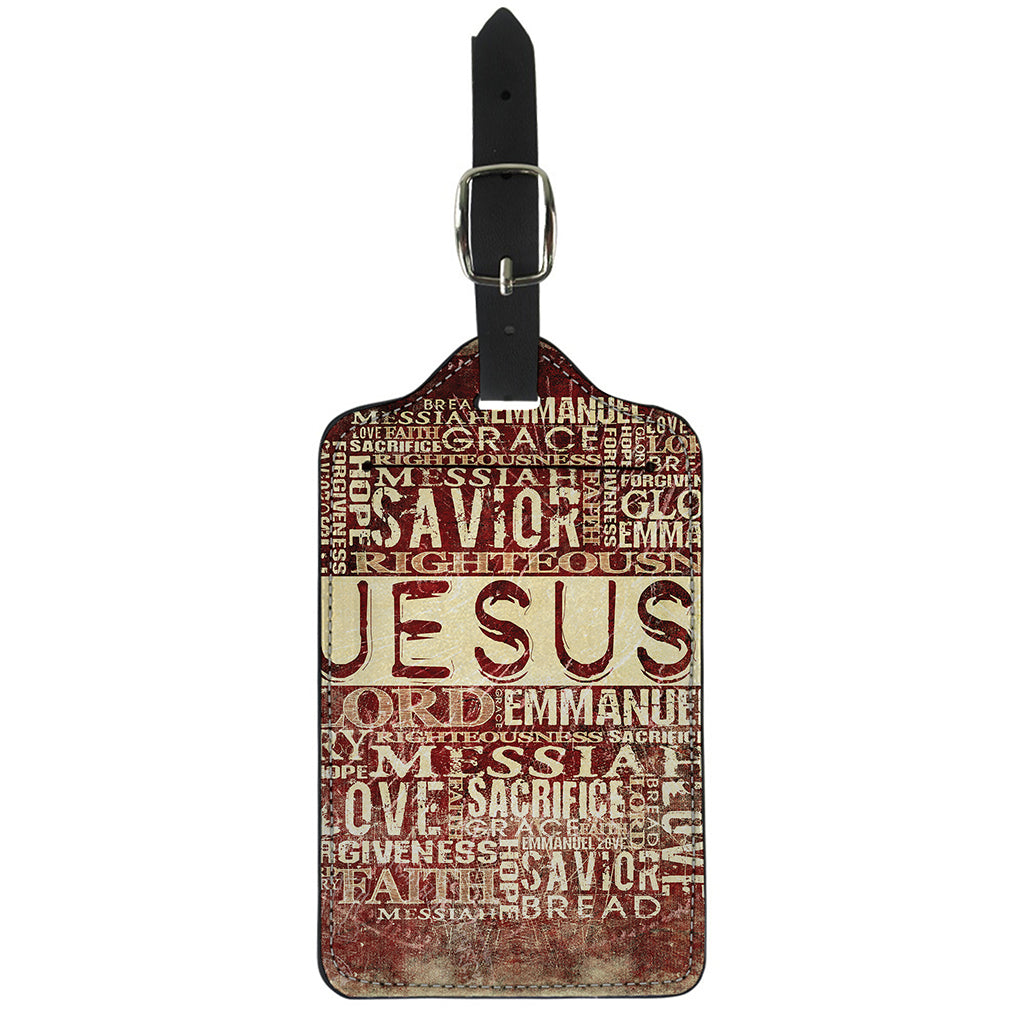 Jesus Religious Words Print Luggage Tag