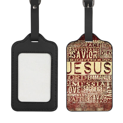 Jesus Religious Words Print Luggage Tag