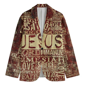 Jesus Religious Words Print Men's Blazer