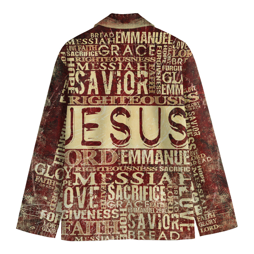 Jesus Religious Words Print Men's Blazer