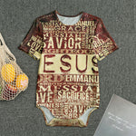 Jesus Religious Words Print Men's Bodysuit