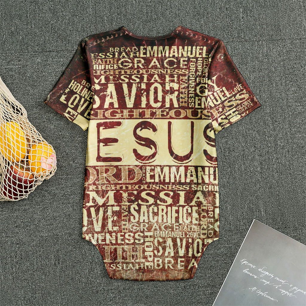 Jesus Religious Words Print Men's Bodysuit