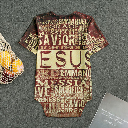 Jesus Religious Words Print Men's Bodysuit