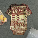 Jesus Religious Words Print Men's Bodysuit