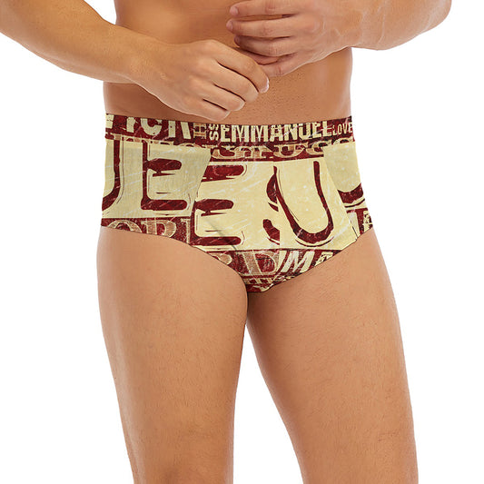Jesus Religious Words Print Men's Briefs