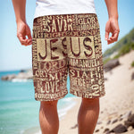 Jesus Religious Words Print Men's Cargo Shorts