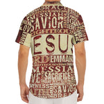 Jesus Religious Words Print Men's Deep V-Neck Shirt