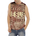 Jesus Religious Words Print Men's Fitness Tank Top