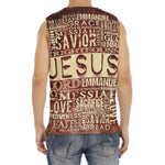 Jesus Religious Words Print Men's Fitness Tank Top