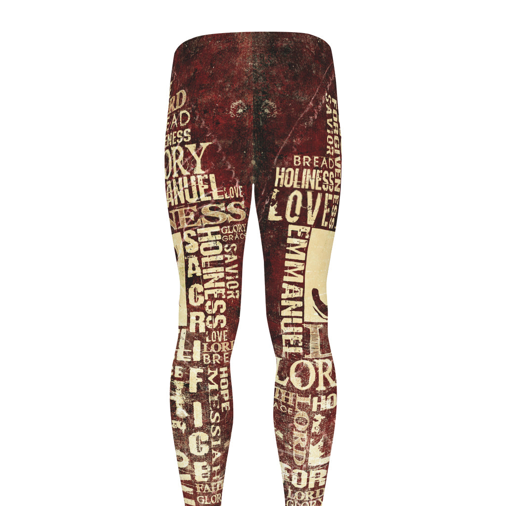 Jesus Religious Words Print Men's leggings