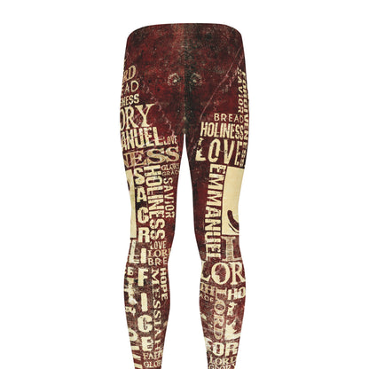 Jesus Religious Words Print Men's leggings
